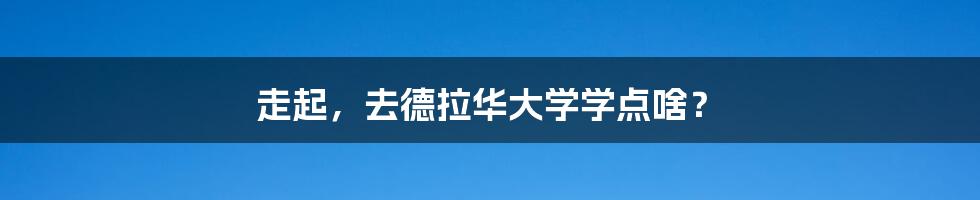 走起，去德拉华大学学点啥？