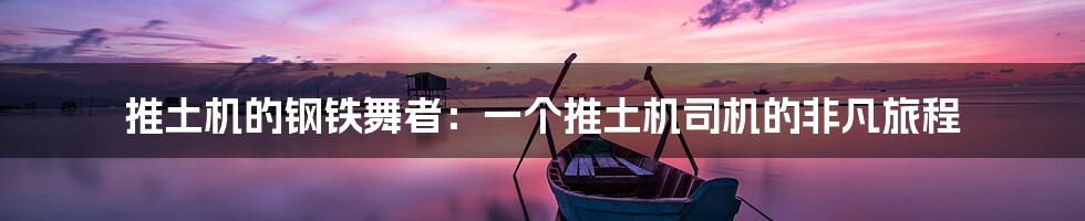 推土机的钢铁舞者：一个推土机司机的非凡旅程