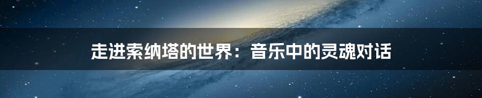 走进索纳塔的世界:音乐中的灵魂对话