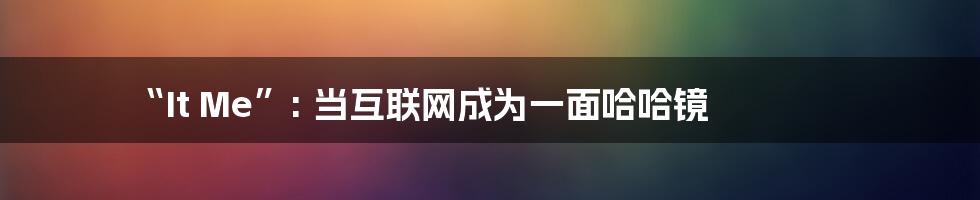 “It Me”: 当互联网成为一面哈哈镜
