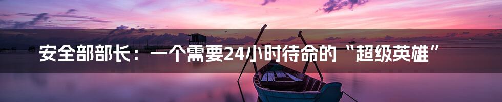 安全部部长：一个需要24小时待命的“超级英雄”