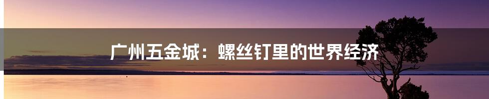 广州五金城:螺丝钉里的世界经济