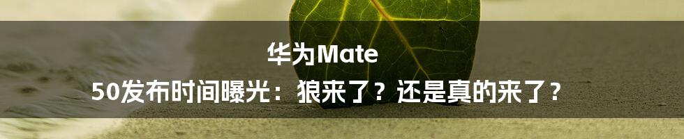 华为Mate 50发布时间曝光：狼来了？还是真的来了？