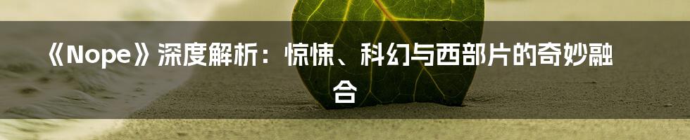 《Nope》深度解析：惊悚、科幻与西部片的奇妙融合