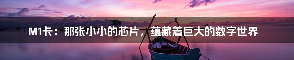 M1卡：那张小小的芯片，蕴藏着巨大的数字世界