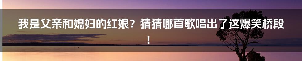 我是父亲和媳妇的红娘？猜猜哪首歌唱出了这爆笑桥段！