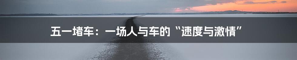 五一堵车:一场人与车的“速度与激情”
