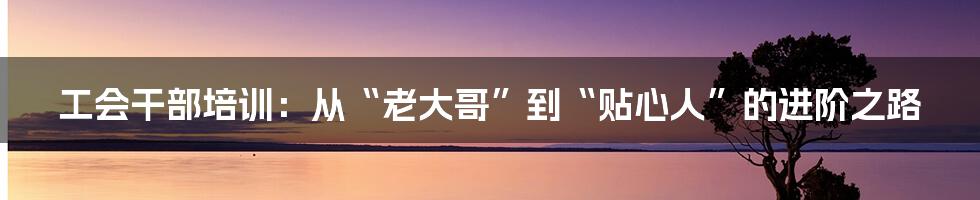 工会干部培训:从“老大哥”到“贴心人”的进阶之路