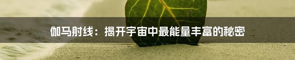 伽马射线：揭开宇宙中最能量丰富的秘密