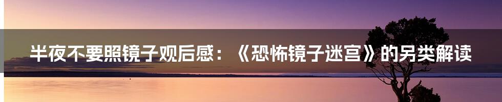 半夜不要照镜子观后感：《恐怖镜子迷宫》的另类解读
