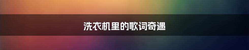 洗衣机里的歌词奇遇