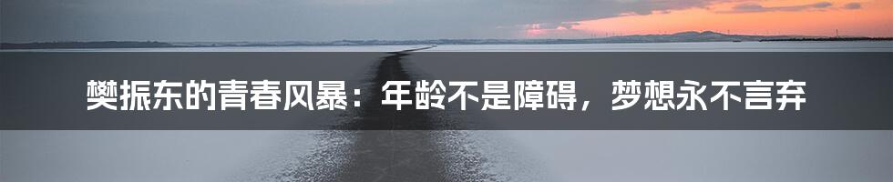 樊振东的青春风暴：年龄不是障碍，梦想永不言弃
