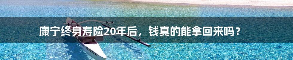 康宁终身寿险20年后，钱真的能拿回来吗？