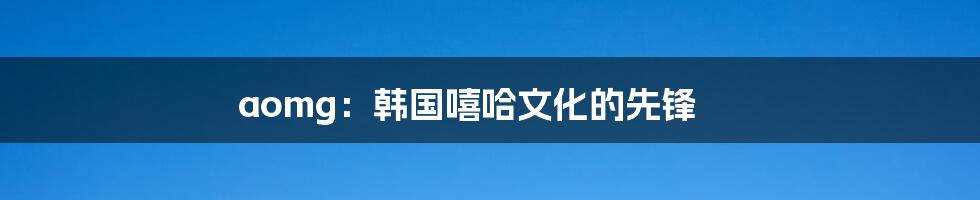 aomg：韩国嘻哈文化的先锋