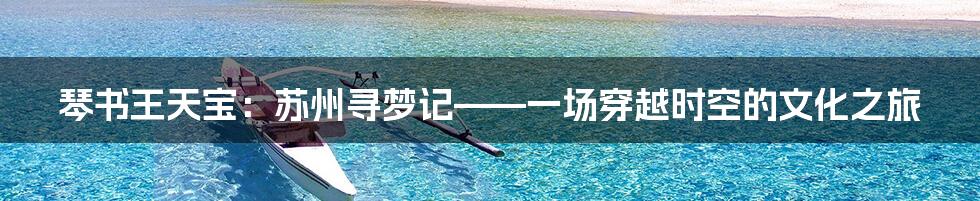 琴书王天宝：苏州寻梦记——一场穿越时空的文化之旅