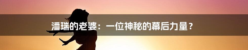 潘瑞的老婆：一位神秘的幕后力量？