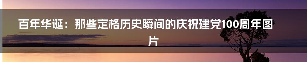 百年华诞：那些定格历史瞬间的庆祝建党100周年图片