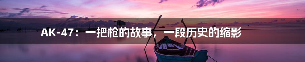 AK-47：一把枪的故事，一段历史的缩影
