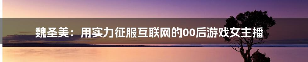 魏圣美：用实力征服互联网的00后游戏女主播