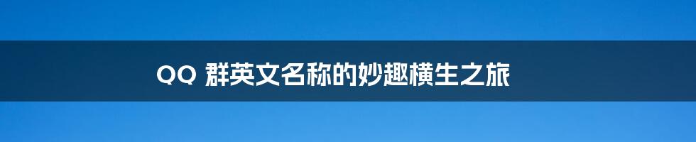 QQ 群英文名称的妙趣横生之旅