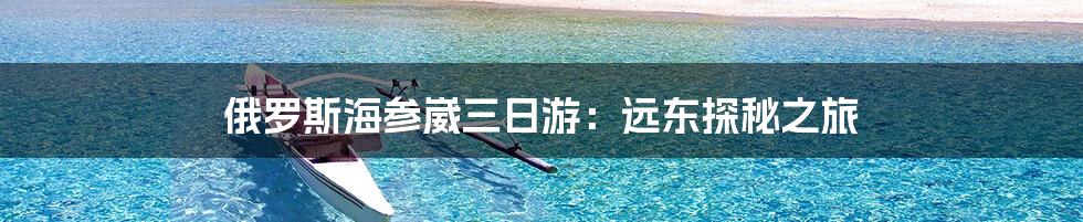 俄罗斯海参崴三日游:远东探秘之旅