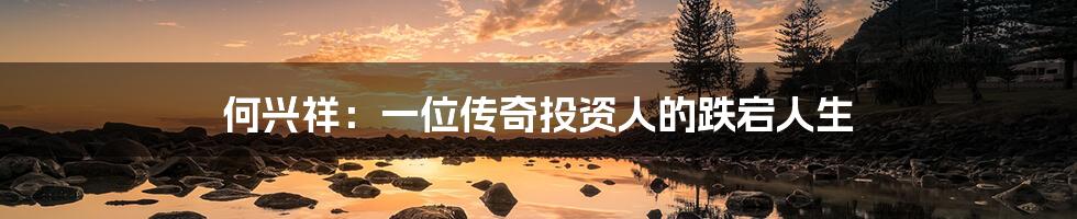 何兴祥:一位传奇投资人的跌宕人生