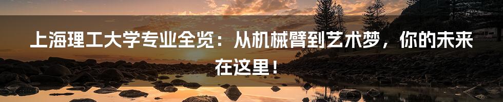 上海理工大学专业全览:从机械臂到艺术梦,你的未来在这里!
