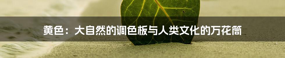 黄色：大自然的调色板与人类文化的万花筒