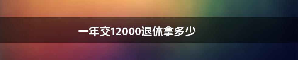 一年交12000退休拿多少