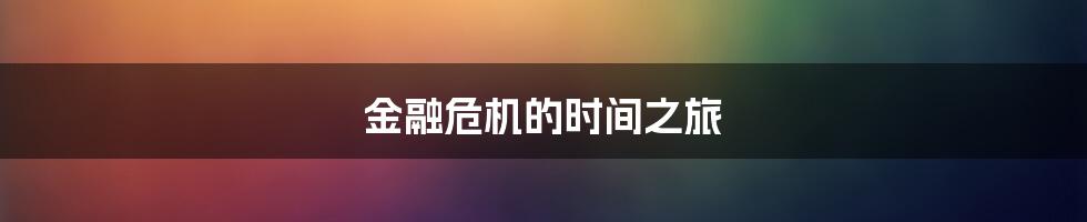 金融危机的时间之旅
