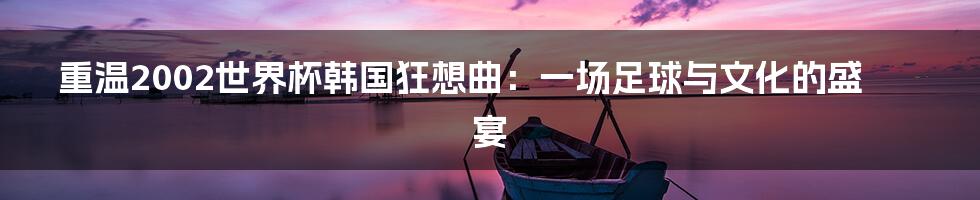 重温2002世界杯韩国狂想曲:一场足球与文化的盛宴