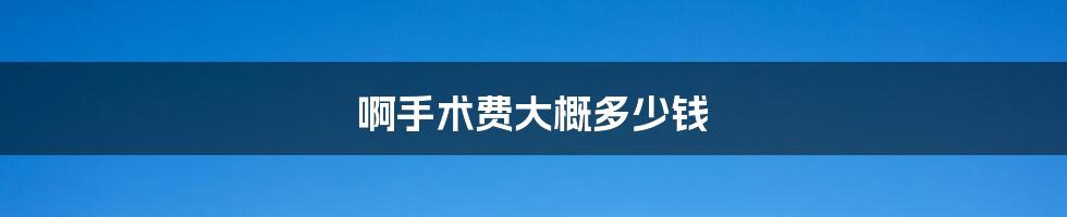 啊手术费大概多少钱