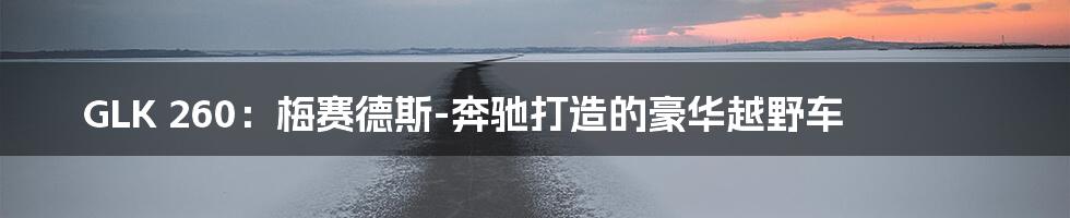 GLK 260:梅赛德斯-奔驰打造的豪华越野车