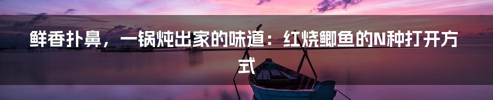鲜香扑鼻,一锅炖出家的味道:红烧鲫鱼的N种打开方式