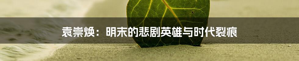 袁崇焕：明末的悲剧英雄与时代裂痕