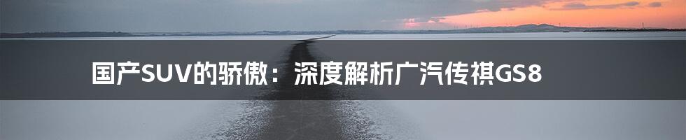国产SUV的骄傲:深度解析广汽传祺GS8