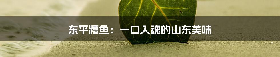 东平糟鱼:一口入魂的山东美味