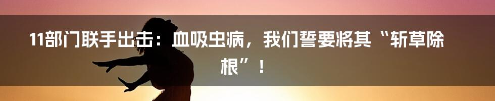 11部门联手出击:血吸虫病,我们誓要将其“斩草除根”!
