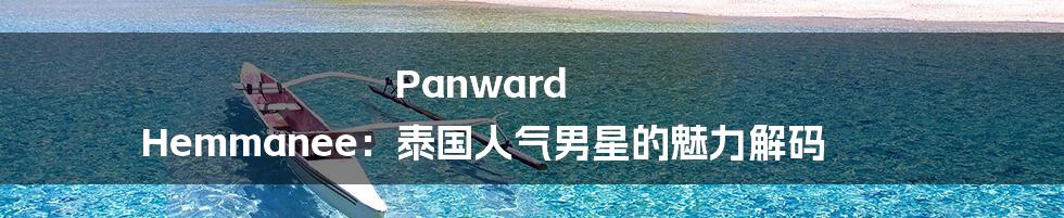 Panward Hemmanee：泰国人气男星的魅力解码