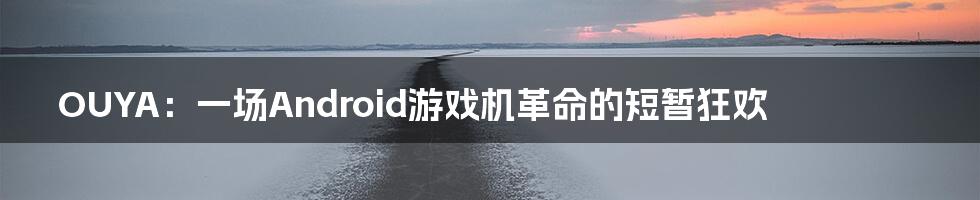 OUYA:一场Android游戏机革命的短暂狂欢