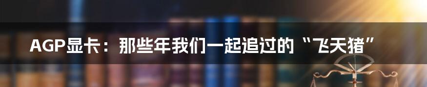 AGP显卡:那些年我们一起追过的“飞天猪”