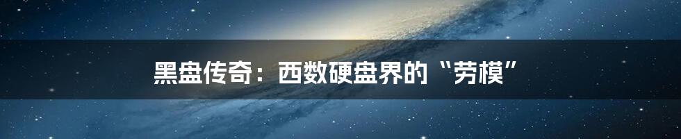 黑盘传奇：西数硬盘界的“劳模”