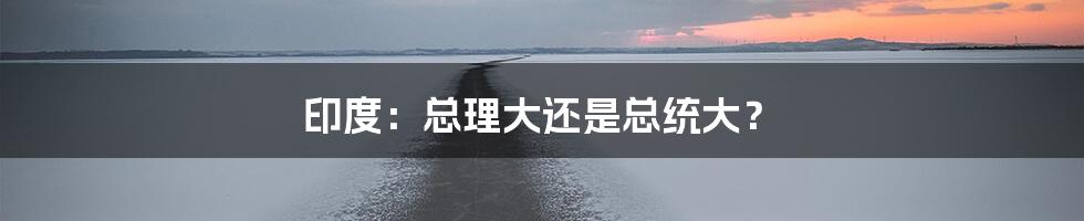印度：总理大还是总统大？