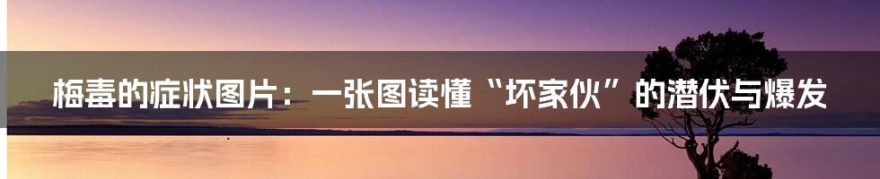 梅毒的症状图片：一张图读懂“坏家伙”的潜伏与爆发