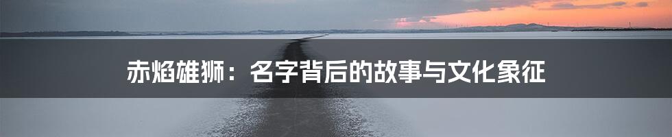 赤焰雄狮：名字背后的故事与文化象征