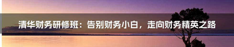 清华财务研修班:告别财务小白,走向财务精英之路