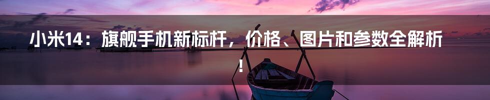 小米14:旗舰手机新标杆,价格、图片和参数全解析!