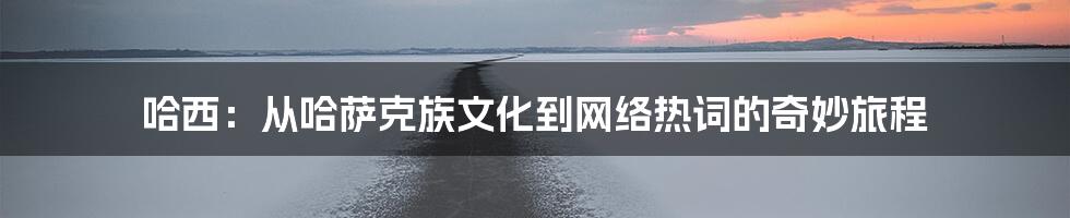 哈西：从哈萨克族文化到网络热词的奇妙旅程