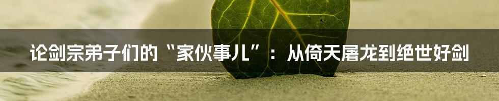 论剑宗弟子们的“家伙事儿”：从倚天屠龙到绝世好剑