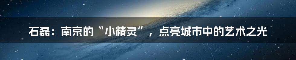 石磊:南京的“小精灵”,点亮城市中的艺术之光
